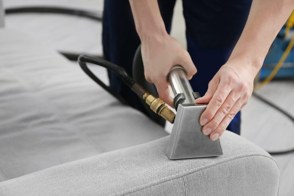 cleaning sofa cushion with steam cleaner